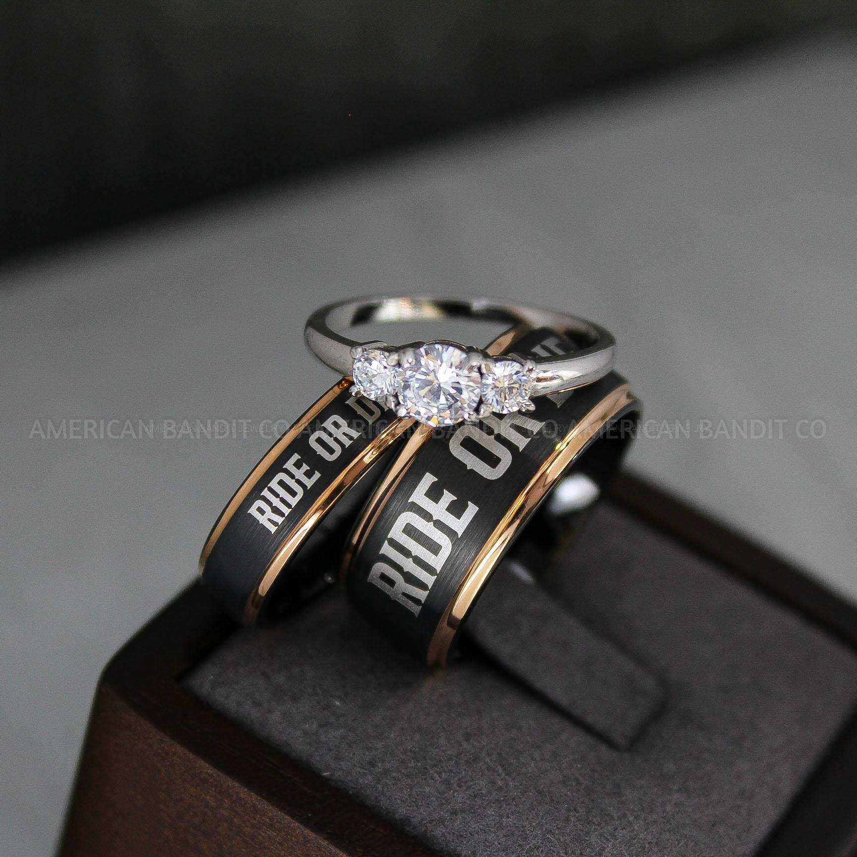 IMG_3428 Ride or Die Rings, Ride or Die, Ride or Die Wedding Rings, Ride or Die Wedding Bands, Black Wedding Rings, Black Wedding Bands, Biker Rings - Image 1