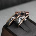 Howling Wolves Ring, Wolf Ring, Couple Wedding Rings, Couple Rings, Wolves Ring, Wolf Howl Ring, Black Wedding Bands, Matching Wedding Rings