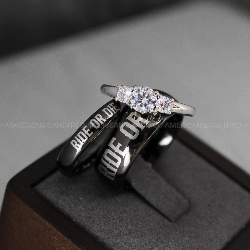 IMG_3489 Ride or Die Rings, Ride or Die, Ride or Die Wedding Rings, Ride or Die Wedding Bands - Image 1