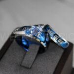 Ride or Die Rings, Ride or Die, Ride or Die Wedding Rings, Ride or Die Wedding Bands, Blue Wedding Rings, Blue Wedding Bands, Biker Rings - Image 3