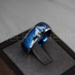 Howling Wolves Rings, Wolf Rings, Blue Wedding Rings, Couple Rings - Image 3