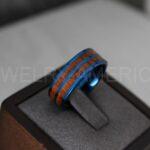 Wood Ring, Wood Wedding Band, Wood Wedding Ring, Blue Wedding Band
