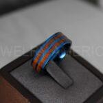 Wood Ring, Wood Wedding Band, Wood Wedding Ring, Blue Wedding Band - Image 3