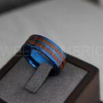 Wood Ring, Wood Wedding Band, Wood Wedding Ring, Blue Wedding Band - Image 2