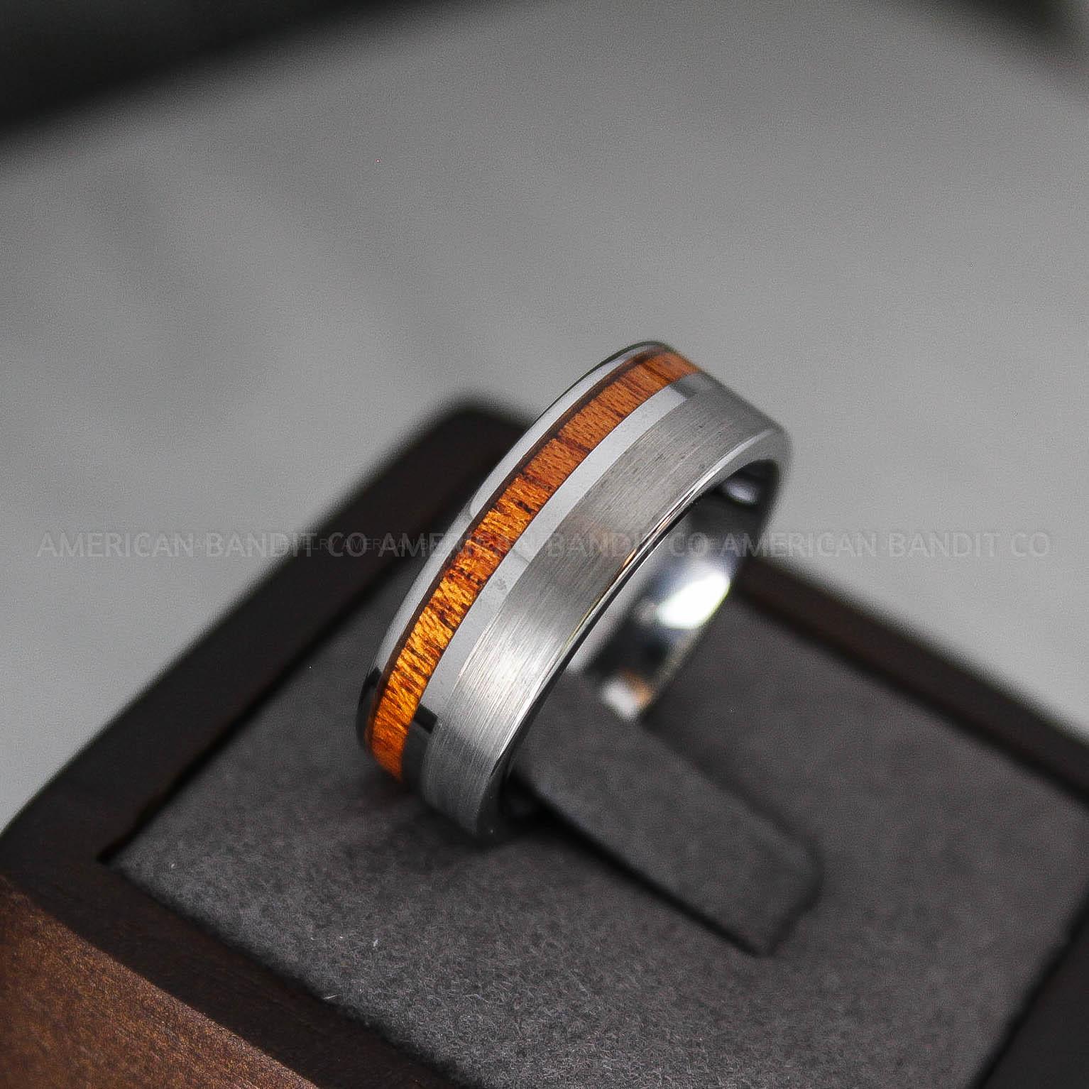 IMG_3519 Wood Ring, Wood Wedding Band, Wood Wedding Ring, Silver Wedding Ring, Silver Wedding Band, His Wedding Ring, Groom Wedding Ring, Wood Jewelry - Image 1