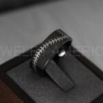 Baseball Ring, Baseball Wedding Ring, Baseball Wedding Band, Black Ring, Black Wedding Band, Black Baseball Wedding Band, Baseball Jewelry