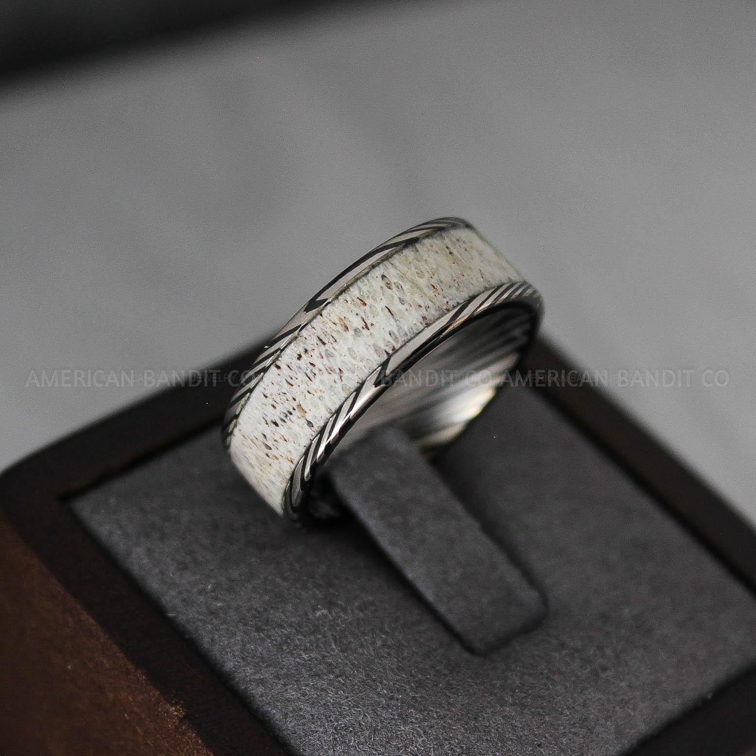 IMG_3534 Deer Antler Ring, Antler Wedding Band, Deer Hunting Ring, Deer Hunting Ring - Image 1