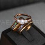 Wood Rings, Abalone Shell Rings, Rose Gold Wedding Bands, Rose Gold Wedding Rings