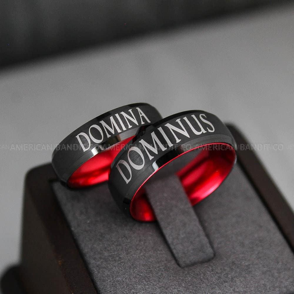 IMG_3544 Dominus Ring, Domina Ring, Dominus and Domina Rings, Couple Jewelry, Roman Jewelry Roman Rings His and Her Wedding Bands Black Wedding Rings - Image 1