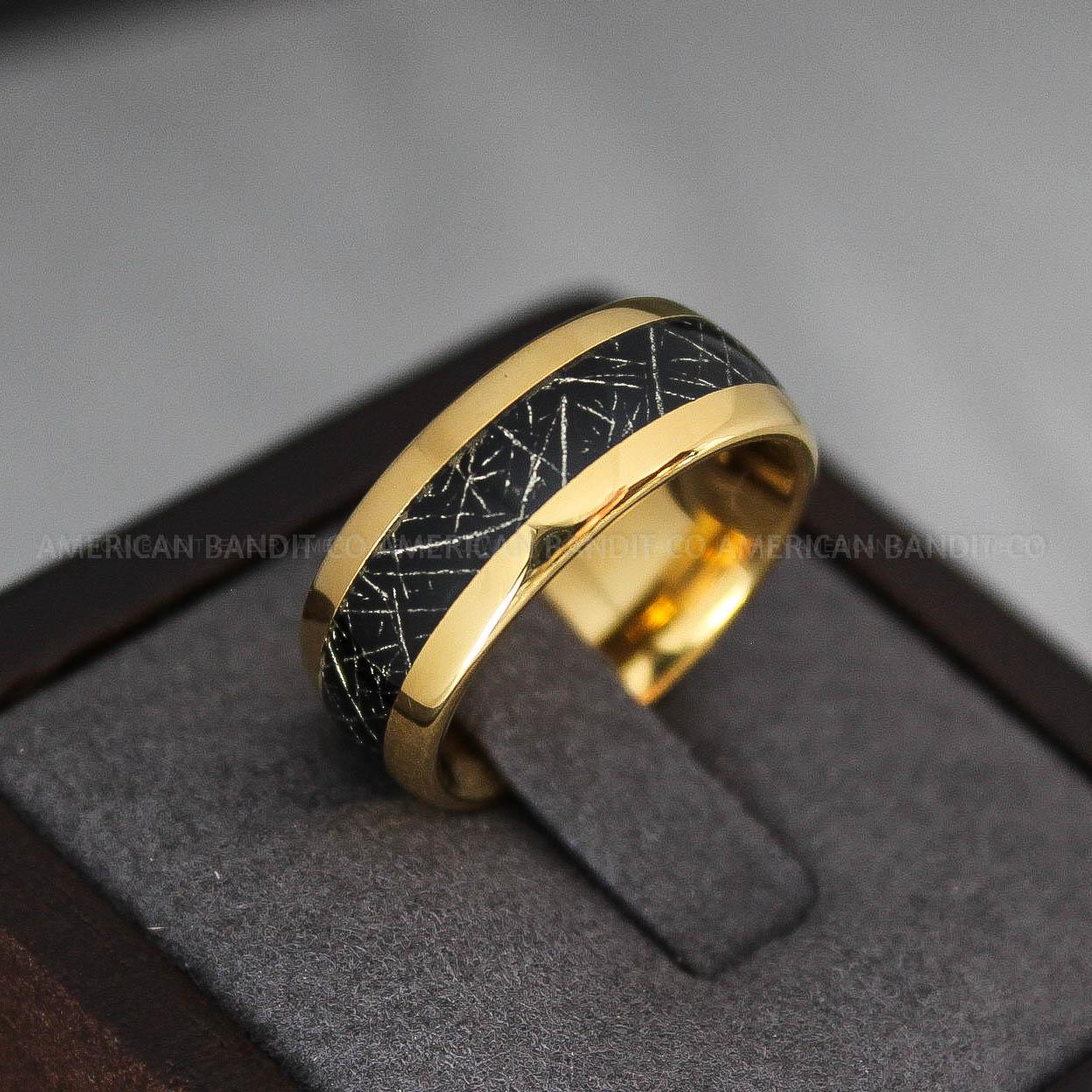 IMG_3546 Meteorite Ring, Meteorite Wedding Ring, Meteorite Wedding Band - Image 1