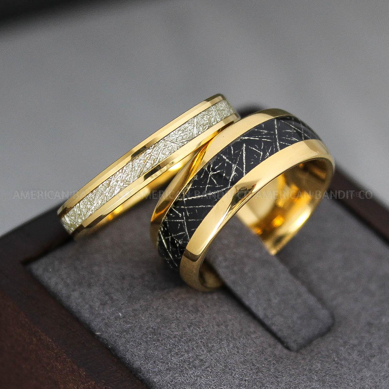 IMG_3547 Meteorite Rings, Meteorite Wedding Rings, Meteorite Wedding Bands - Image 1