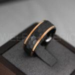 Black Tungsten Hammered Wedding Ring, Black Wedding Ring