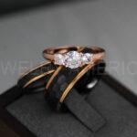 Black Tungsten Hammered Wedding Rings, Couple Rings