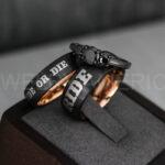 Ride or Die Rings, Ride or Die, Ride or Die Wedding Rings, Ride or Die Wedding Bands, Black Wedding Rings, Black Wedding Bands, Biker Rings
