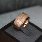 Hammered Ring, 14K Rose Gold Tungsten Wedding Ring, Rose Gold Tungsten Wedding Band, Hammered Wedding Ring, Gold Wedding Band, Gold Ring