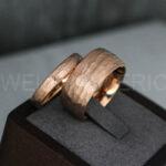 Rose Gold Wedding Rings, Hammered Wedding Bands