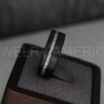 Meteorite Ring, Meteorite Wedding Ring, Meteorite Wedding Band, Meteorite Jewelry, Black Wedding Ring, Black Wedding Band, Meteor Ring - Image 4