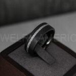 Meteorite Ring, Meteorite Wedding Ring, Meteorite Wedding Band, Meteorite Jewelry, Black Wedding Ring, Black Wedding Band, Meteor Ring - Image 3