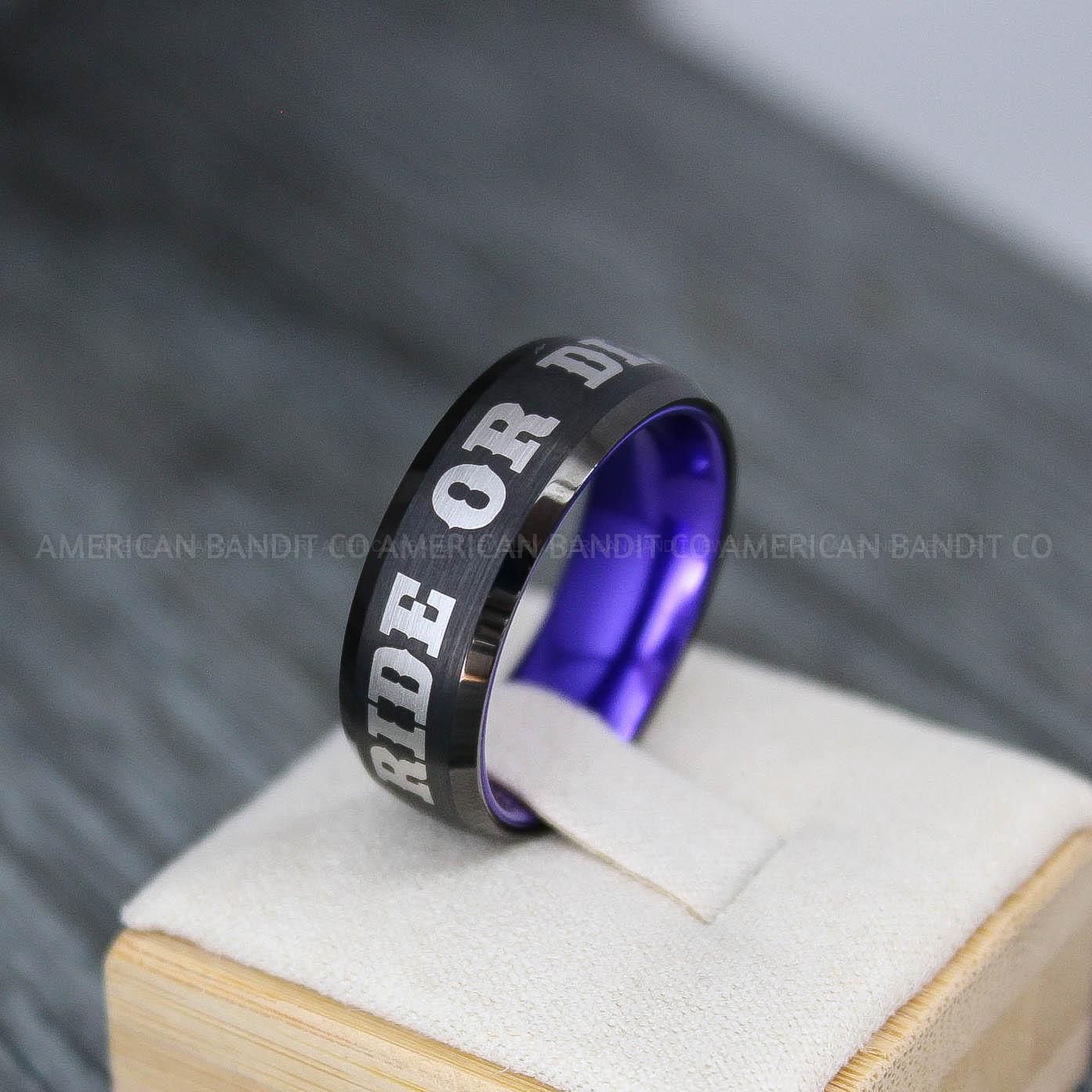 IMG_3728 Ride or Die Rings, Ride or Die, Ride or Die Wedding Rings, Ride or Die Wedding Bands, Black Wedding Rings, Black Wedding Bands, Biker Rings - Image 1