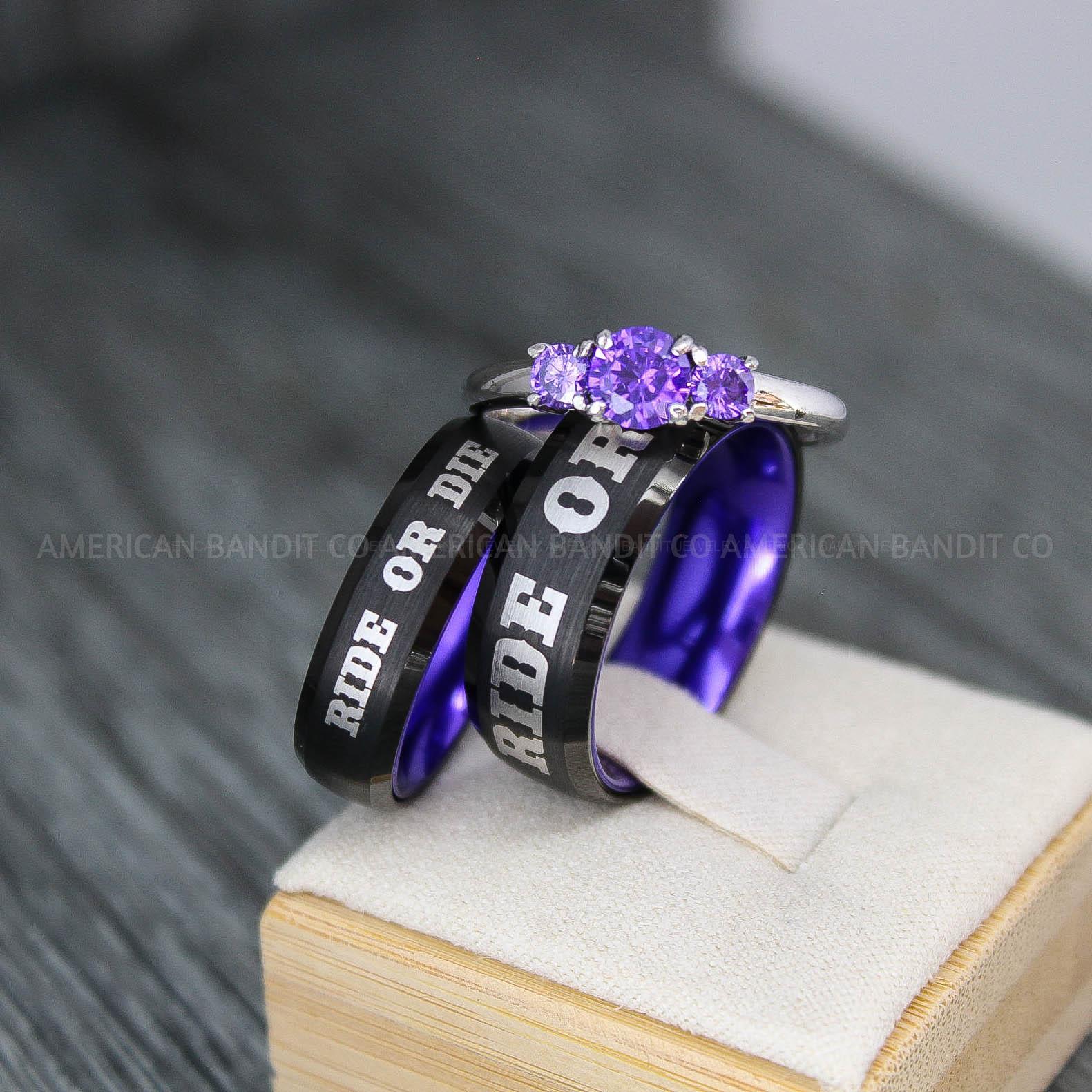 IMG_3730 Ride or Die Rings, Ride or Die, Ride or Die Wedding Rings, Ride or Die Wedding Bands, Black Wedding Rings, Black Wedding Bands, Biker Rings - Image 1