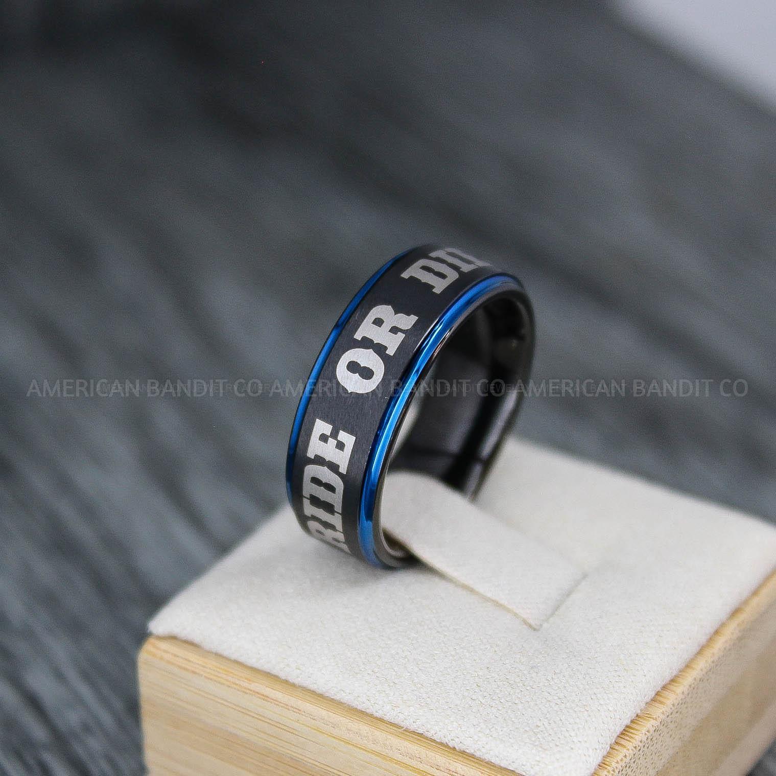 IMG_3734 Ride or Die Rings, Ride or Die, Ride or Die Wedding Rings, Ride or Die Wedding Bands, Black Wedding Rings, Black Wedding Bands, Biker Rings - Image 1