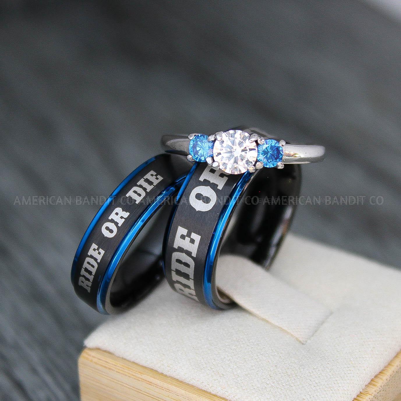 IMG_3738 Ride or Die Rings, Ride or Die, Ride or Die Wedding Rings, Ride or Die Wedding Bands, Black Wedding Rings, Black Wedding Bands, Biker Rings - Image 1