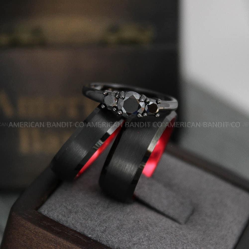 IMG_3764 Couple Rings, Couple Jewelry, Matching Wedding Rings, Matching Wedding Bands, Couple Wedding Rings, Couple Wedding Bands, Black Wedding Ring - Image 1
