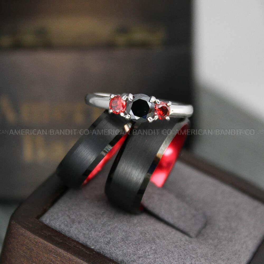 IMG_3767 Couple Rings, Couple Jewelry, Matching Wedding Rings, Matching Wedding Bands, Couple Wedding Rings, Couple Wedding Bands, Black Wedding Ring - Image 1