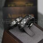 Flying Geese Rings, Geese Wedding Rings, Goose Hunting Ring, Hunting Jewelry, Black Wedding Band, Duck Hunting Goose Hunting Black Duck Band - Image 3