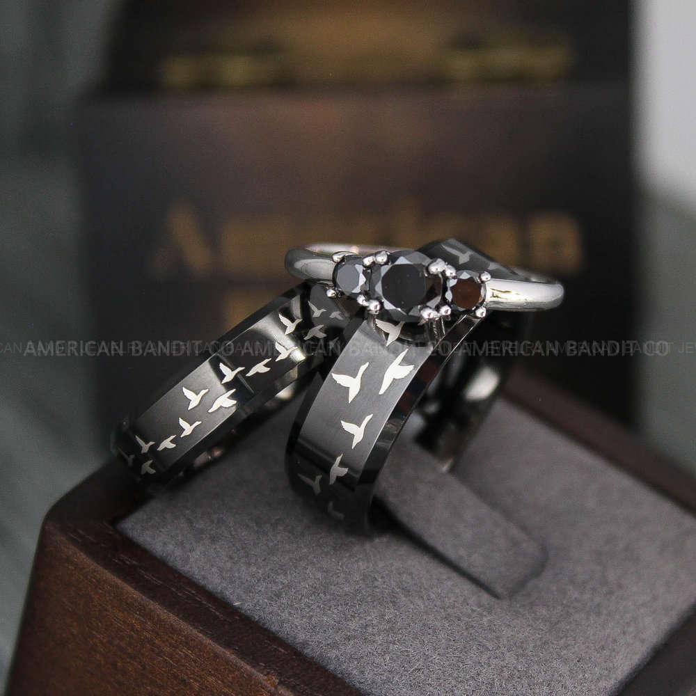 IMG_3774 Flying Geese Rings, Geese Wedding Rings, Couple Rings, Couple Jewelry, Matching Wedding Rings, Matching Wedding Bands, Couple Wedding Rings - Image 1