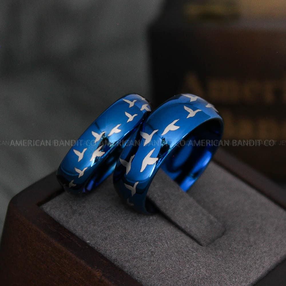 IMG_3792 Flying Geese Rings, Geese Wedding Rings, Couple Rings, Couple Jewelry, Matching Wedding Rings, Matching Wedding Bands, Couple Wedding Rings - Image 1