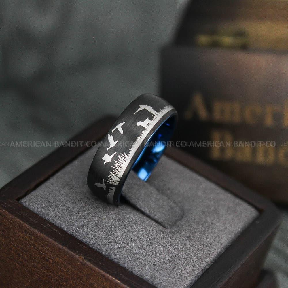 IMG_3801 Flying Ducks Ring, Duck Hunting Ring, Hunting Wedding Band, Hunting Wedding Ring, Hunting Jewelry, Duck Hunting Wedding Band, Duck Jewelry - Image 1