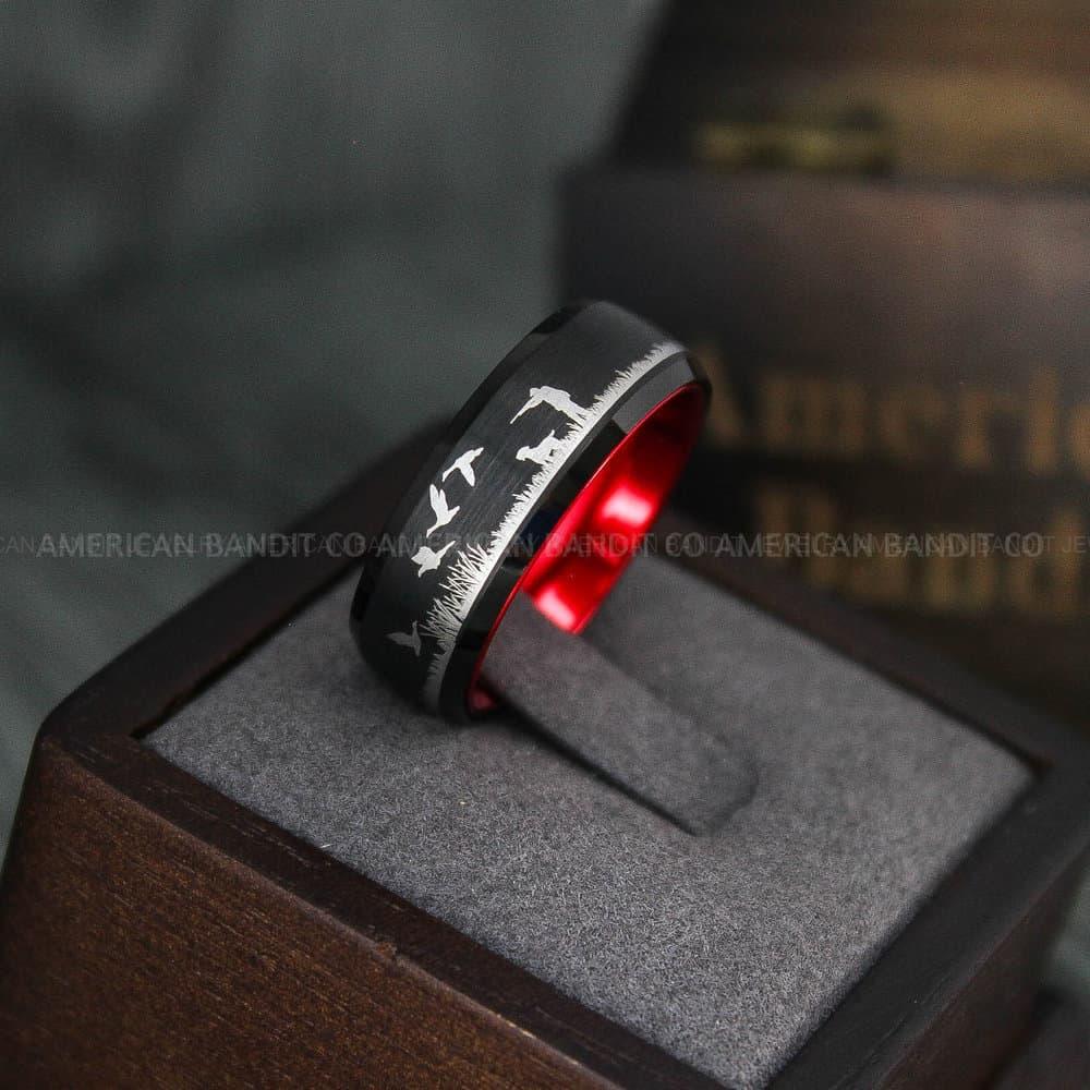 IMG_3804 Flying Ducks Ring, Duck Hunting Ring, Hunting Wedding Band, Hunting Wedding Ring, Hunting Jewelry, Duck Hunting Wedding Band, Duck Jewelry - Image 1