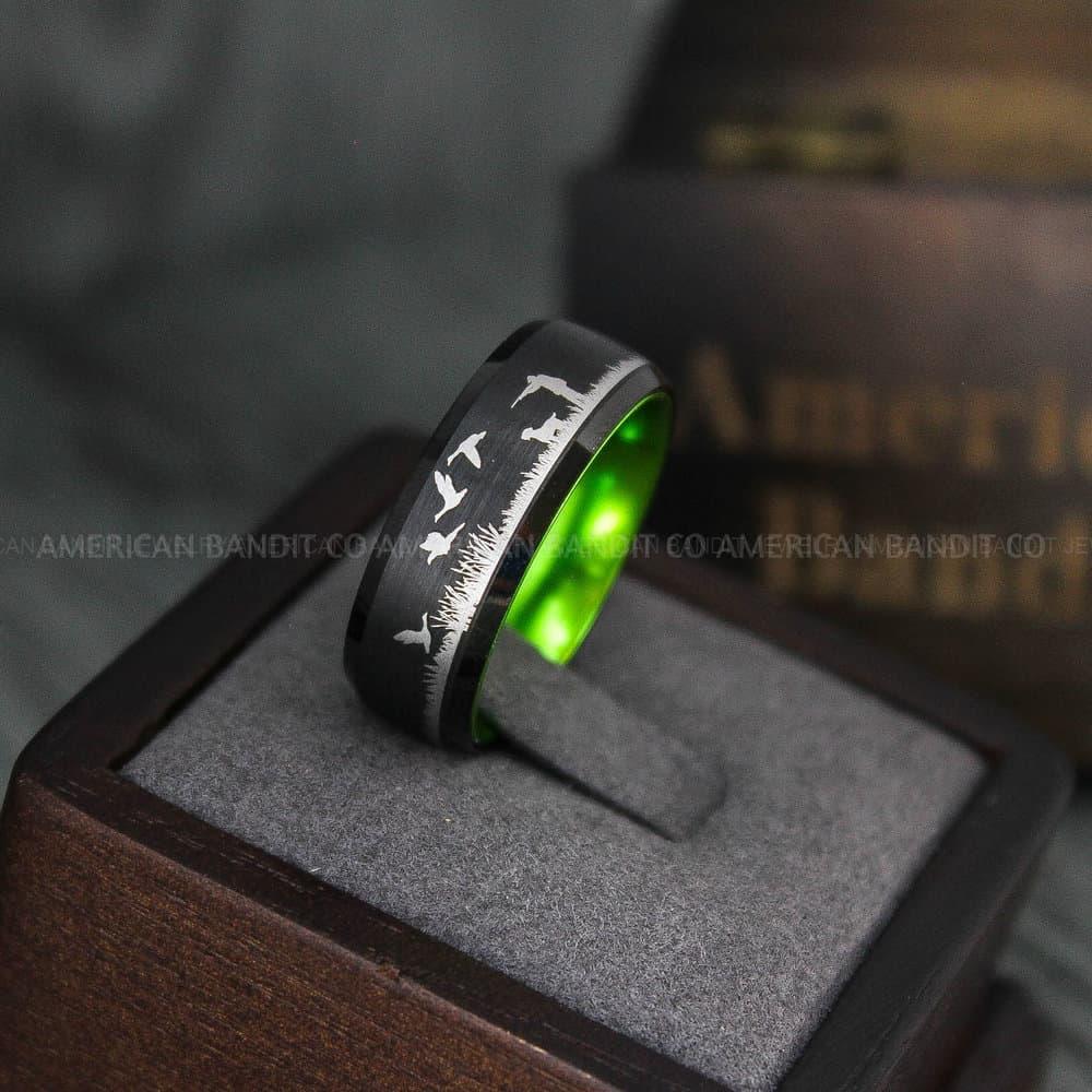 IMG_3805 Flying Ducks Ring, Duck Hunting Ring, Hunting Wedding Band, Hunting Wedding Ring, Hunting Jewelry, Duck Hunting Wedding Band, Duck Jewelry - Image 1