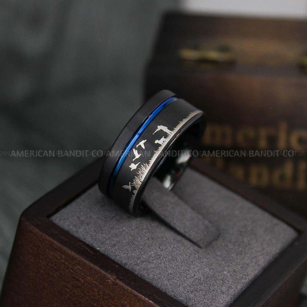 IMG_3808 Flying Ducks Ring, Duck Hunting Ring, Hunting Wedding Band, Hunting Wedding Ring, Hunting Jewelry, Duck Hunting Wedding Band, Duck Jewelry - Image 1