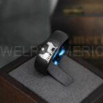 Howling Wolves Ring, Wolf Ring, Black Ring, Black Tungsten Ring, Wolves Ring, Wolf Howl Ring, Black Wedding Bands, Matching Wedding Rings