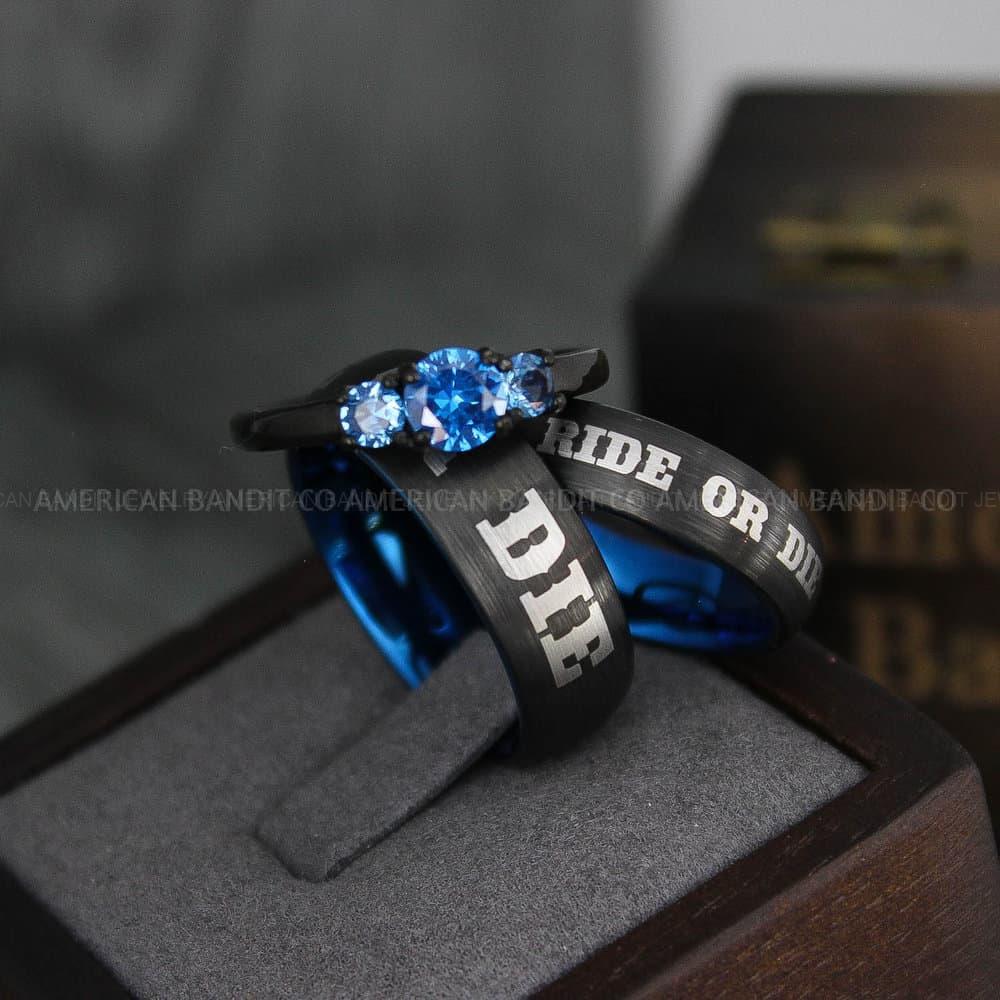 IMG_3824 Ride or Die Rings, Ride or Die, Ride or Die Wedding Rings, Ride or Die Wedding Bands, Black Wedding Rings, Black Wedding Bands, Biker Rings - Image 1