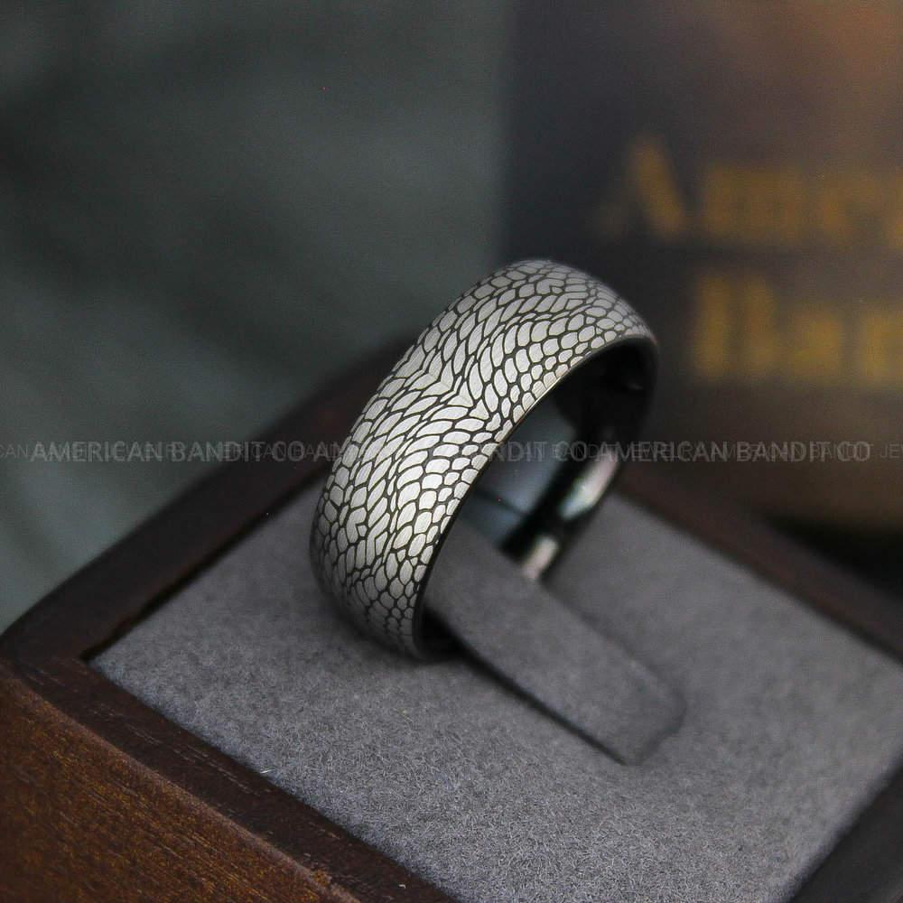 IMG_3839 Snake Ring, Snake Skin Ring, Snake Jewelry, Reptile Ring, Reptile Jewelry, Snake Wedding Ring, Snake Wedding Band, Black Wedding Band - Image 1