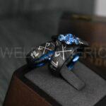 Til Valhalla Rings, Viking Rings, Runes Rings, Vegvísir Ring, Couple Nordic Rings, Norsemen Rings, Nordic Runes Rings, Black Tungsten Bands