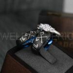 Til Valhalla Rings, Viking Rings, Runes Rings, Vegvísir Ring, Couple Nordic Rings, Norsemen Rings, Nordic Runes Rings, Black Tungsten Bands