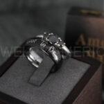 Simply Meant To Be Ring, Bridal Wedding Ring Set, Bridal Rings, Black Wedding Band, Black Wedding Ring - Image 5
