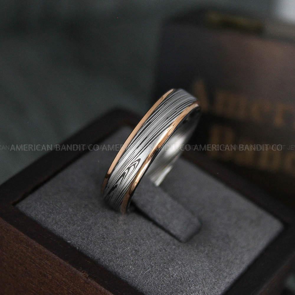 IMG_4658 Damascus Steel Ring, Damascus Steel Wedding Ring, Damascus Steel Wedding Band, Black Wedding Ring, Black Damascus Steel Wedding Ring - Image 1