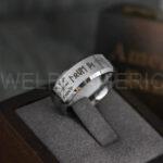 Til Valhalla Ring, Viking Ring, Runes Ring, Vegvísir Ring, Nordic Ring, Norsemen Ring, Nordic Runes Ring, Silver Tungsten Band