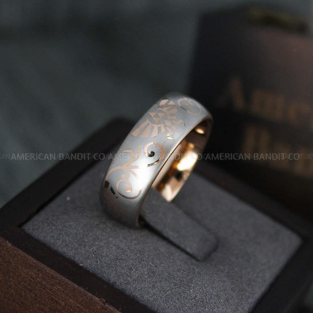 IMG_4695 Zelda Ring, Zelda Wedding Ring, Gamer Ring, Gamer Jewelry, Zelda Wedding Band, Gamer Wedding Ring, Rose Gold Wedding Ring - Image 1