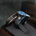 Sun and Moon Rings, Sun and Moon Wedding Rings, Sun and Moon Wedding Bands, Sun and Moon Jewelry, Couple Rings, Matching Couple Rings