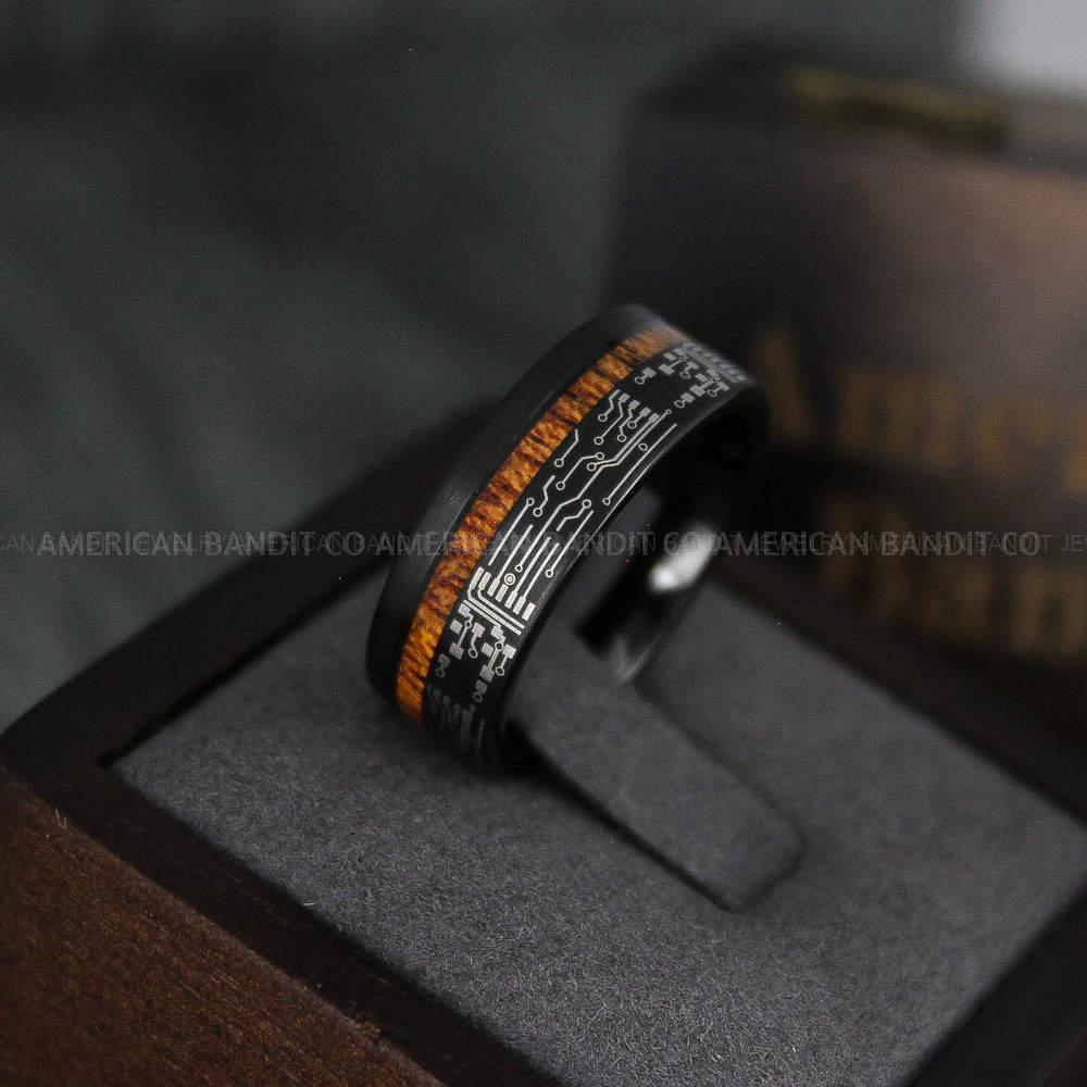 IMG_4708 Circuit Board Ring, Circuit Board Wedding Band, Gamer Ring, Gamer Wedding Band, Gamer Wedding Ring - Image 1