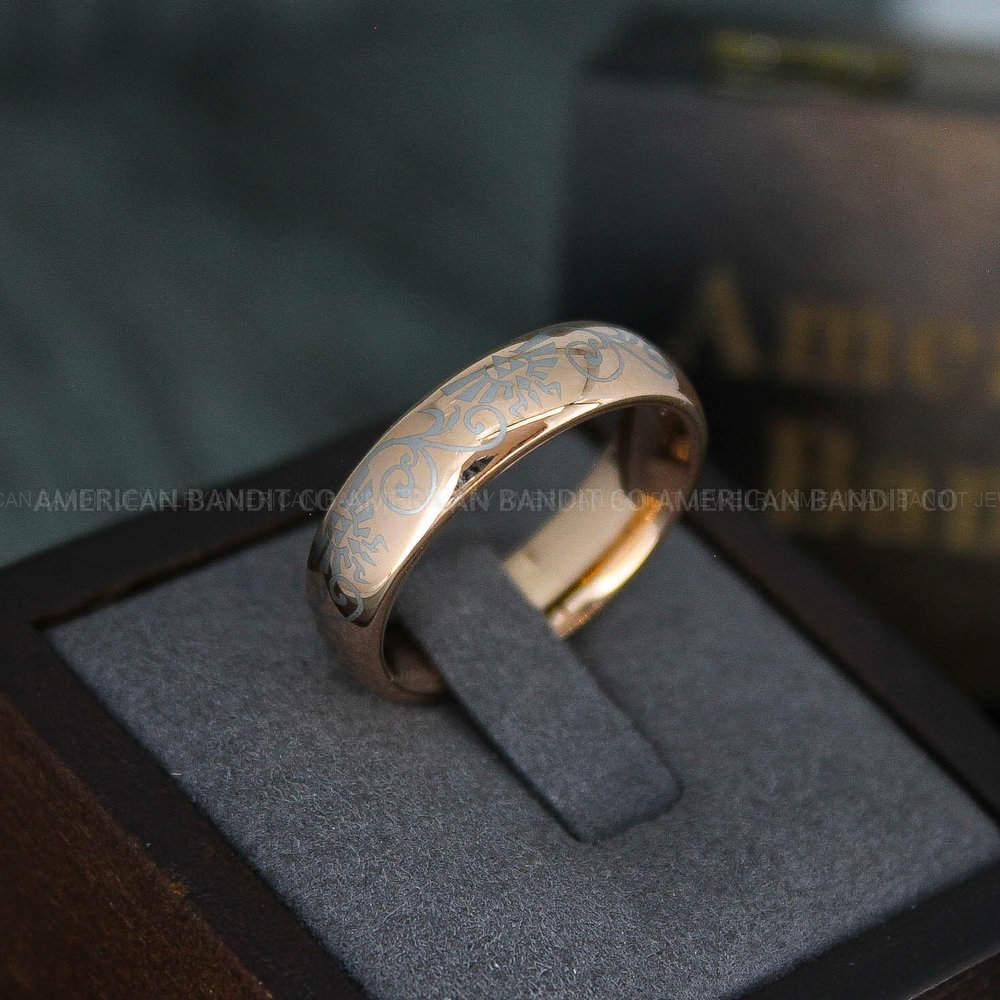 IMG_4713 Zelda Ring, Zelda Wedding Ring, Gamer Ring, Gamer Jewelry, Zelda Wedding Band, Gamer Wedding Ring, Rose Gold Wedding Ring - Image 1