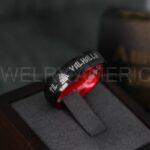 Til Valhalla Rings, Viking Rings, Runes Rings, Vegvísir Ring, Nordic Rings, Norsemen Rings, Nordic Runes Rings, Black Tungsten Bands