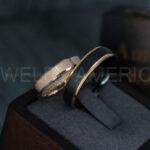 Couple Wedding Rings, Couple Ring, Black Wedding Bands, Rose Gold Wedding  Bands, Matching Rings - Image 4