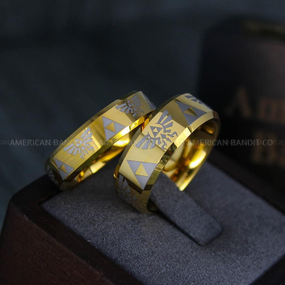 IMG_4726 Zelda Rings, Zelda Wedding Rings, Couple Rings, Gamer Rings, Gamer Jewelry, Zelda Wedding Bands, Gamer Wedding Rings, Yellow Gold Wedding Rings - Image 1